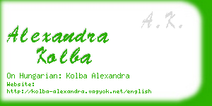 alexandra kolba business card